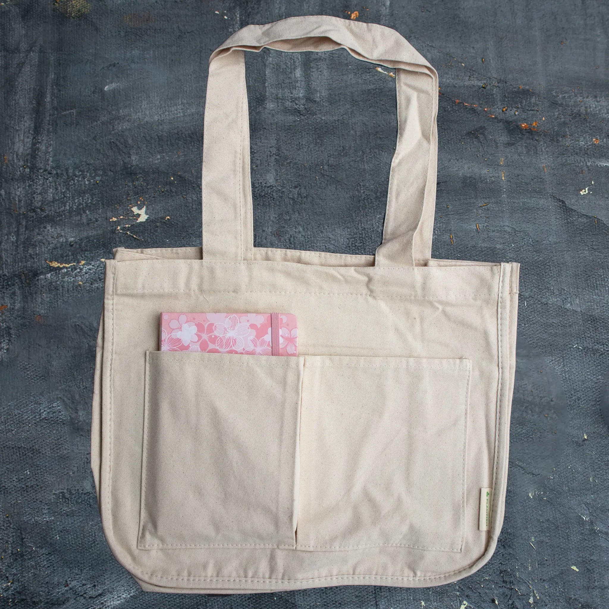 Reusable Multi pocket Tote Bag 100 cotton Aiteall