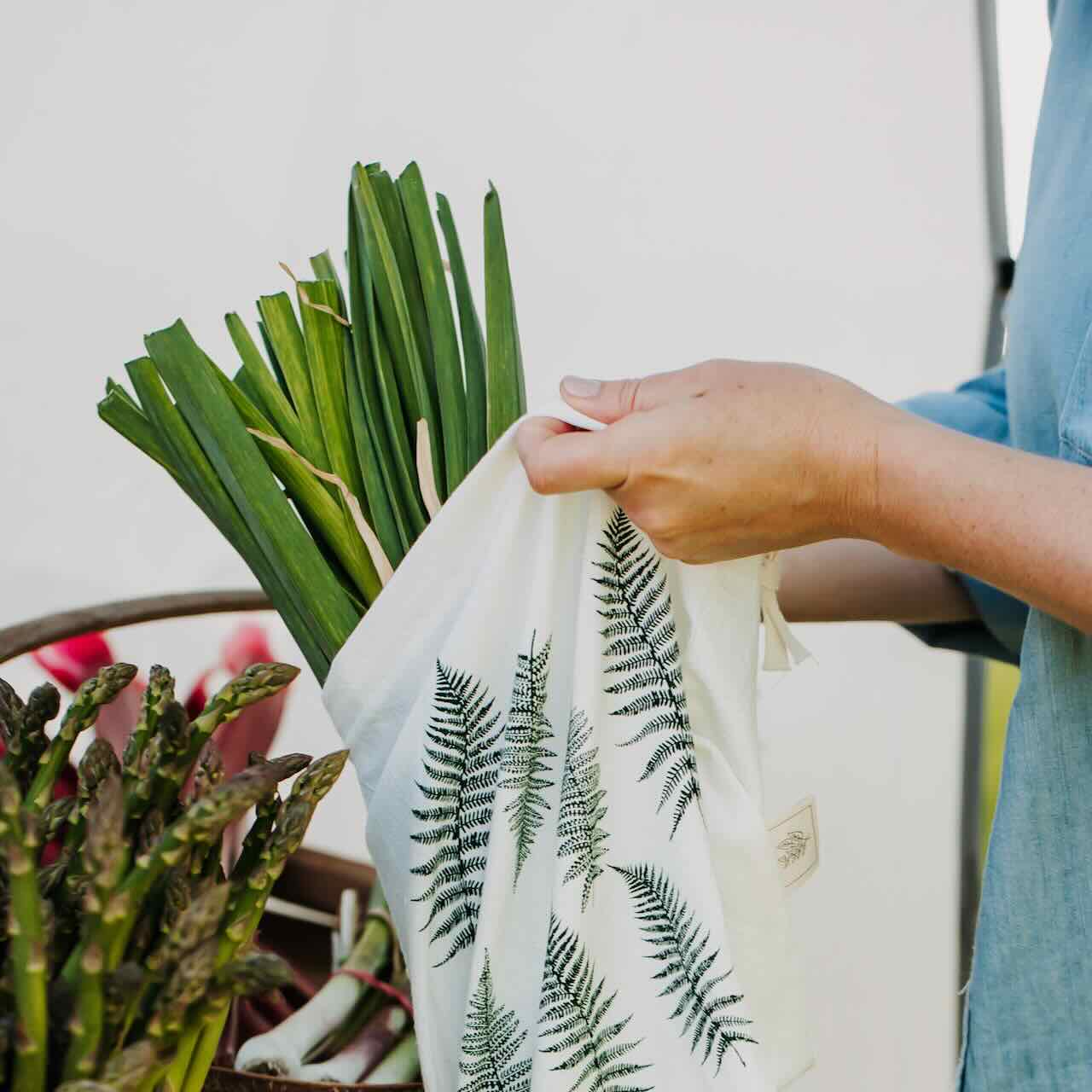 Fern Organic Cotton Tote Bag, Reusable Bag, Eco Friendly Bag